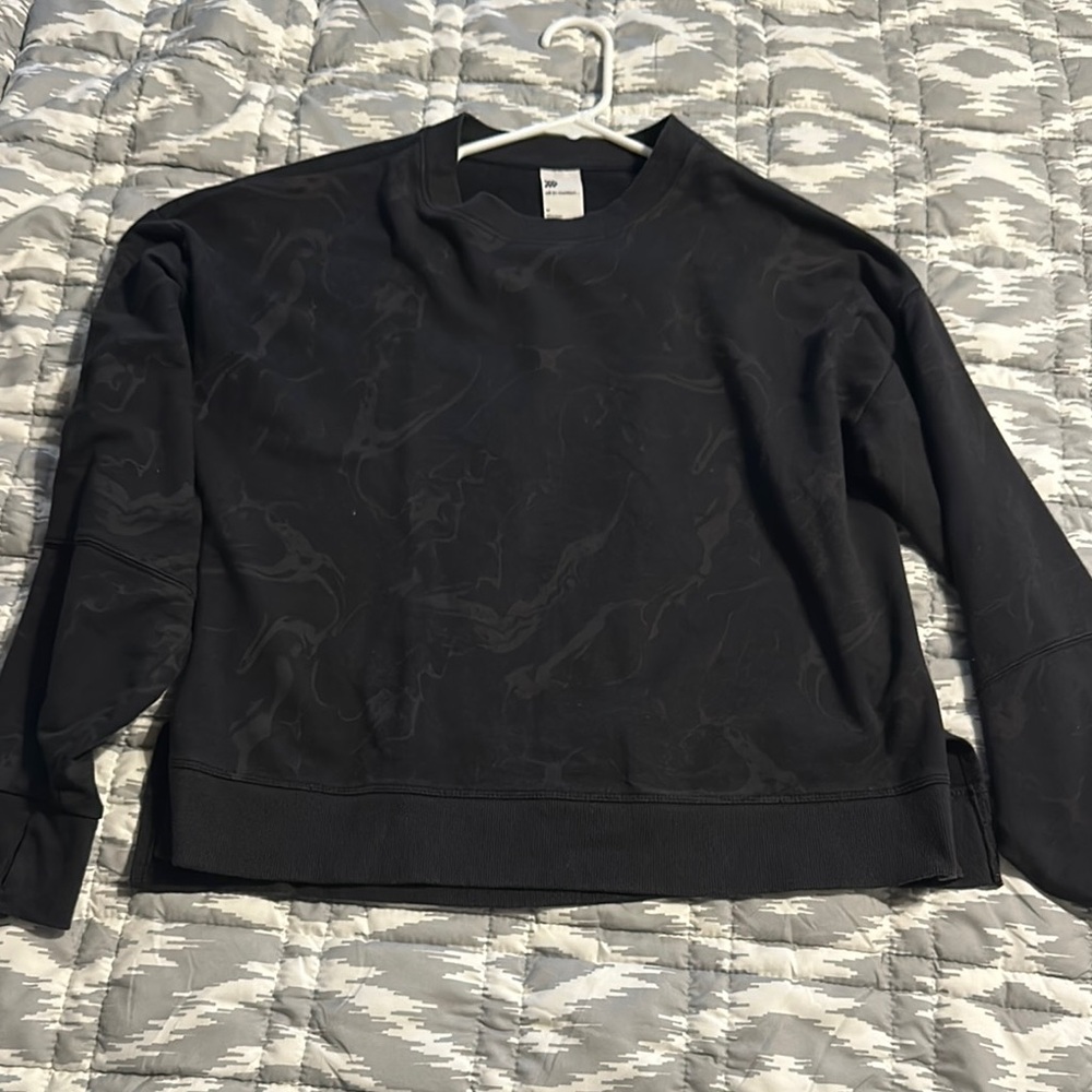 All in Motion Black Crewneck Sweater Relaxed Fit